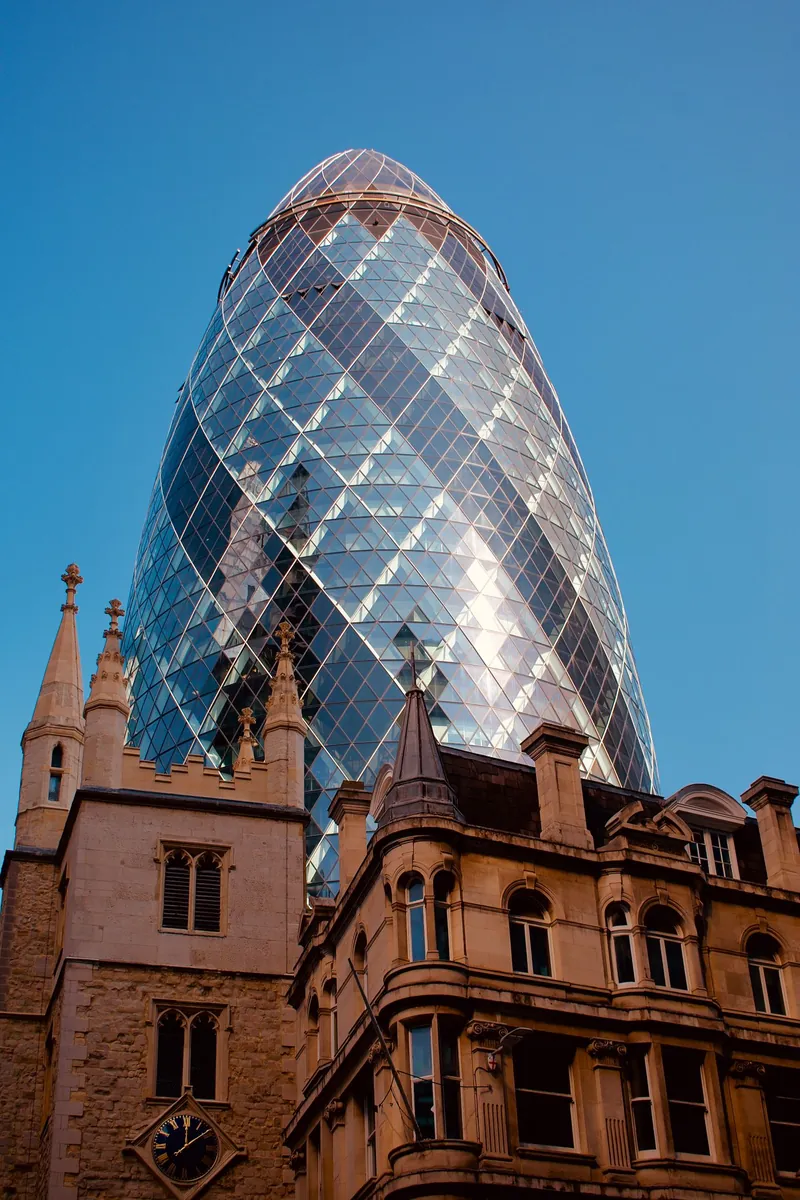 London skyline seen from the financial district