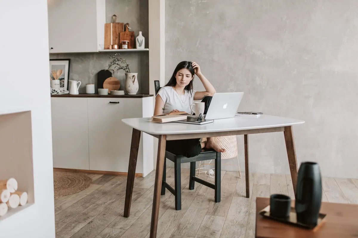 Student working quietly at a desk