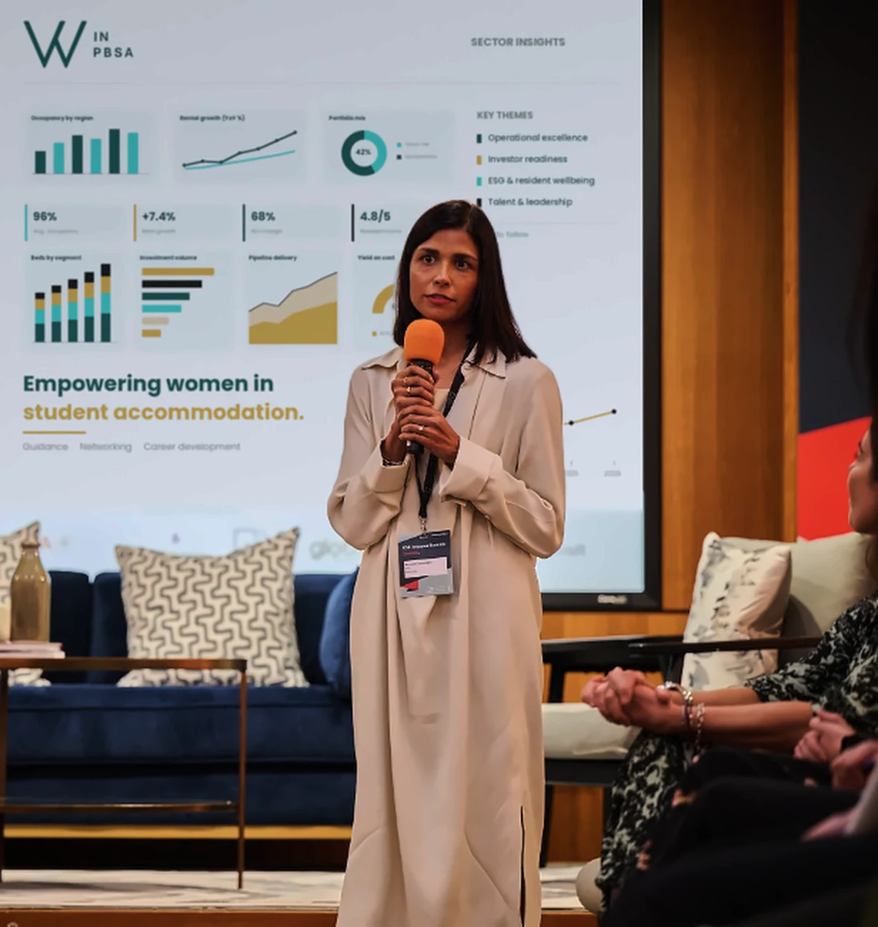 Suraiya Comunello speaking at a Women in PBSA event